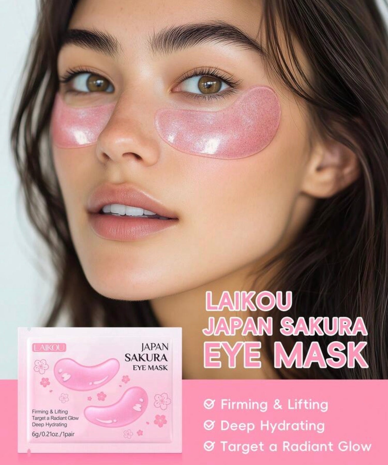 LAIKOU Japan Sakura Eye Mask - 1 Pair