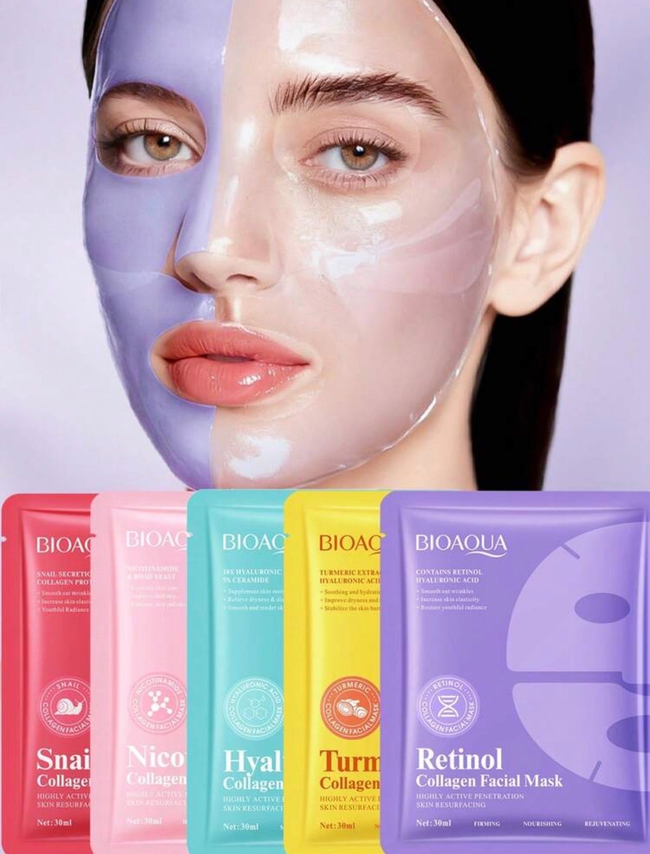 BIOAQUA Turmeric Collagen Face Mask - Single Mask