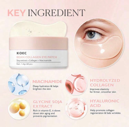 KOEC Bean Collagen Under Eye Patches - 60 pieces